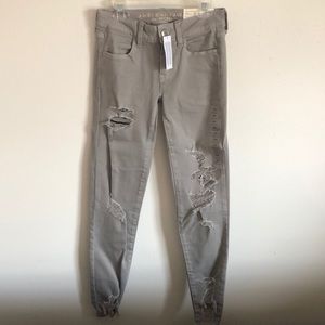 Gray ripped jeggings